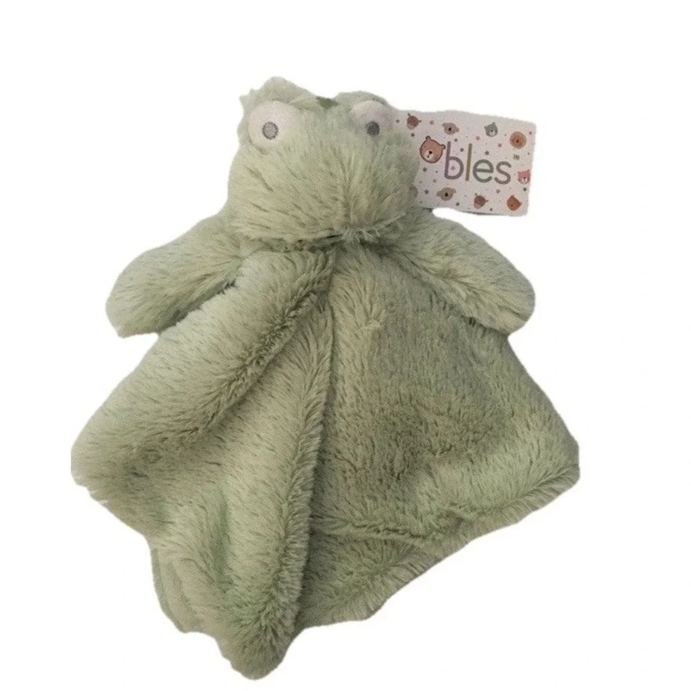 NWT Oobles Baby Green Frog Lovey Rattle Plush Infant Security Blanket Toy Danbar